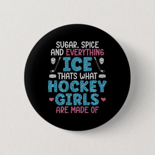 Ice Hockey Girls Field Hockey Women Saying Comfort 6 Cm Round Badge