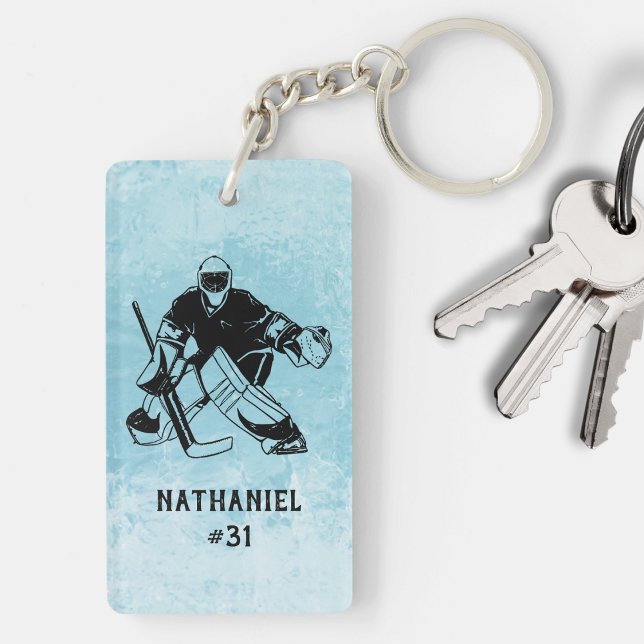 Ice Hockey Goal Keeper Monogram  Key Ring (Creator Uploaded)
