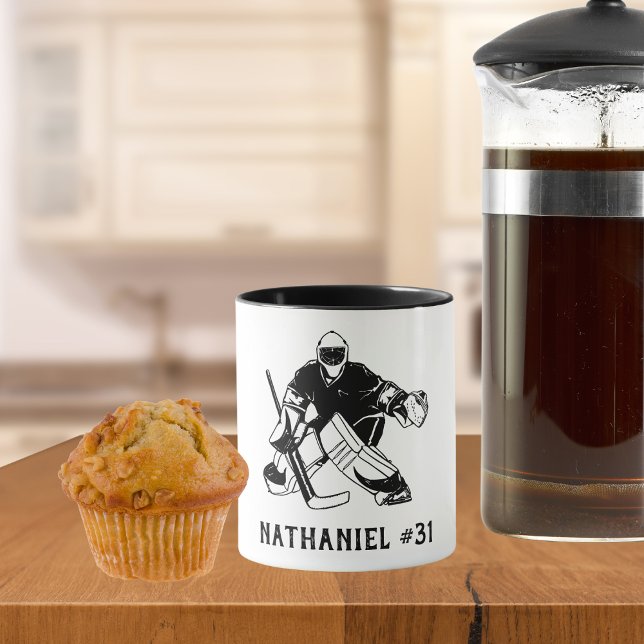 Ice Hockey Goal Keeper Monogram  Mug (Creator Uploaded)