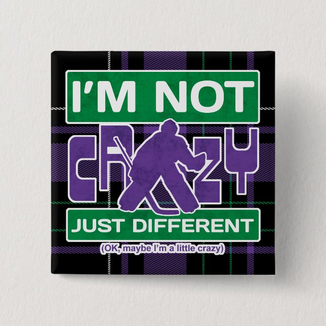 Ice Hockey Goalie 15 Cm Square Badge (Front)