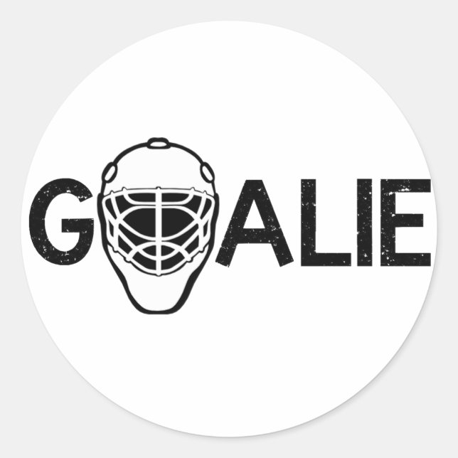 Ice Hockey Goalie Classic Round Sticker (Front)
