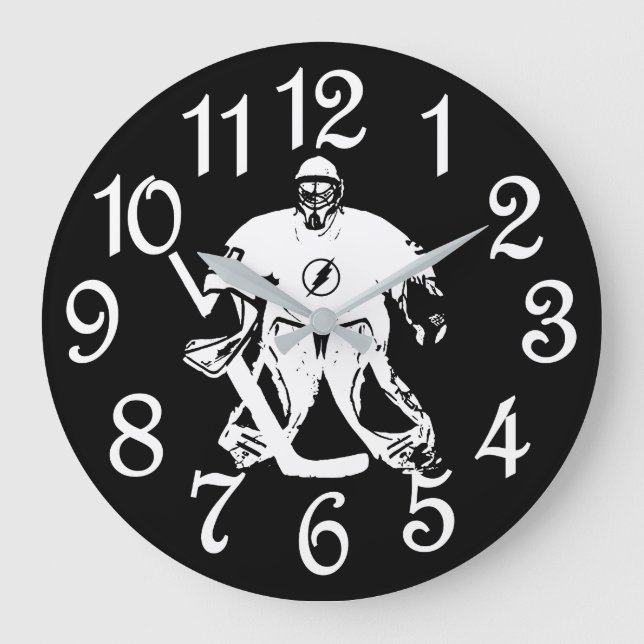 Ice Hockey Goalie Clock - Gift for Hockey Players (Front)