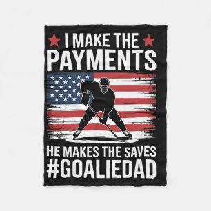 Ice Hockey Goalie Dad And Father Fleece Blanket