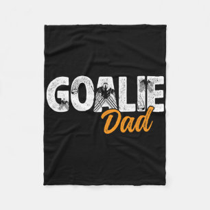 Ice Hockey Goalie Dad Of A Hockey Goalkeeper Fathe Fleece Blanket