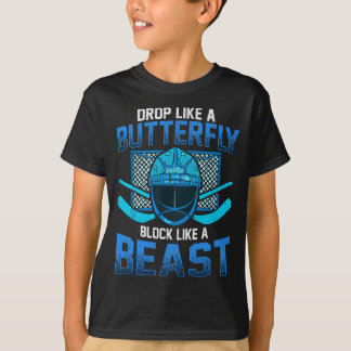 Ice Hockey Goalie Drop Like A Butterfly Block Like T-Shirt
