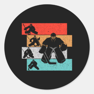 Ice Hockey Goalie Hockey Player Kids Boys Youth Me Classic Round Sticker