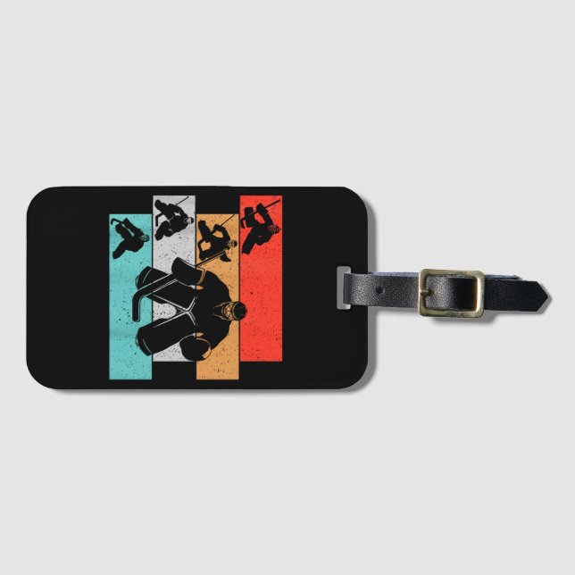 Ice Hockey Goalie Hockey Player Luggage Tag (Front Horizontal)