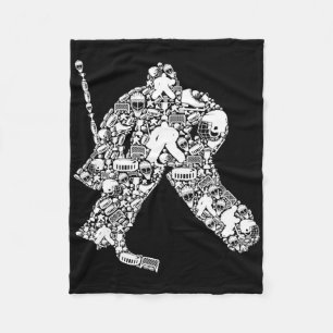 Ice Hockey Goalie Hockey Player Men Kids Boys Yout Fleece Blanket