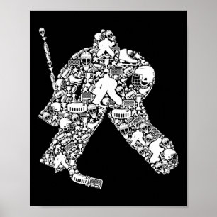 Ice Hockey Goalie Hockey Player Men Kids Boys Yout Poster