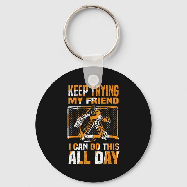 Ice Hockey Goalie I Ice Hockey Player Goalie I Hoc Key Ring (Front)