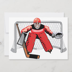Ice Hockey Goalie Invitations
