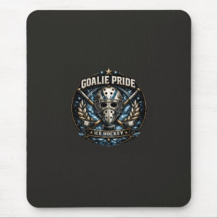 Ice Hockey Goalie Mask Vintage Sports Puck Design Mouse Pad