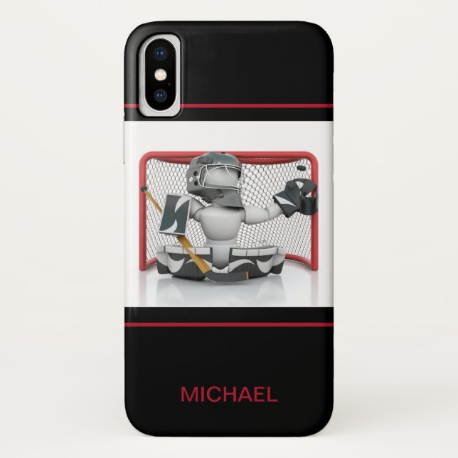 Ice Hockey Goalie Personalised Name | Sport Case-Mate iPhone Case (Back)