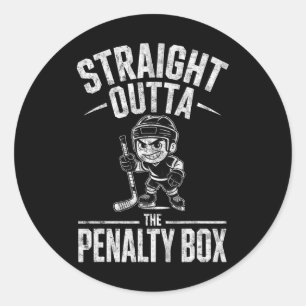 Ice Hockey Goalie Player Boy Straight Outta The Pe Classic Round Sticker