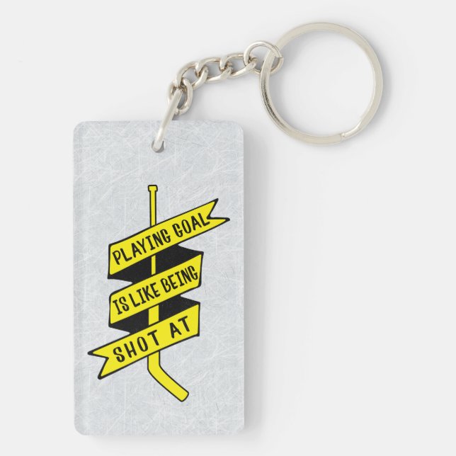 Ice Hockey Goalie Quote Key Ring (Back)
