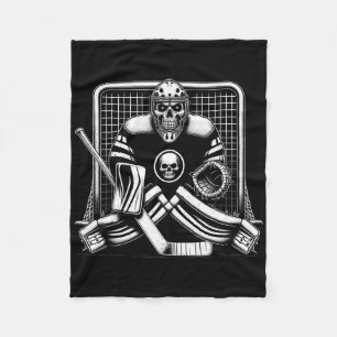 Ice Hockey Goalie Skeleton Youth Halloween Costume Fleece Blanket
