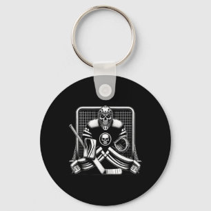 Ice Hockey Goalie Skeleton Youth Halloween Costume Key Ring