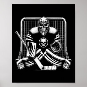 Ice Hockey Goalie Skeleton Youth Halloween Costume Poster