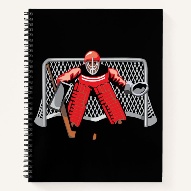 Ice Hockey Goalie Spiral Notebook (Front)