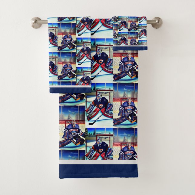 Ice Hockey Goalie Theme  Bath Towel Set (Insitu)