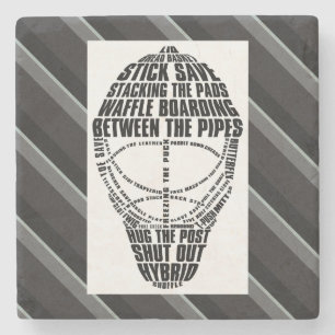 Ice Hockey Goalie Typography Stone Coaster