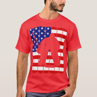 Ice Hockey Goalie USA Flag Goalkeeper Ice Hockey T-Shirt