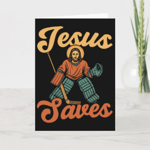 Ice Hockey Goalie Vintage Goalkeeper Jesus Jesus S Card