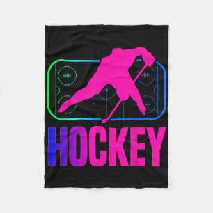 Ice Hockey Goalie Vintage Retro 80s 90s Goalkeeper Fleece Blanket