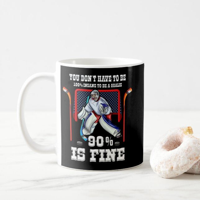 Ice Hockey Goalkeeper Goaltender Ice Hockey Goalie Coffee Mug (With Donut)