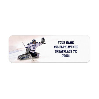 Ice Hockey Goalkeeper With Your Name Drawing Return Address Label
