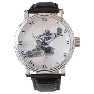 Ice Hockey Goalkeeper With Your Name Drawing Watch