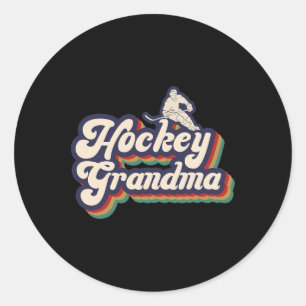 Ice Hockey Grandma Of A Hockey Player Grandmother Classic Round Sticker