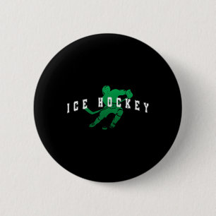 Ice Hockey Green Team Player Varsity Text 6 Cm Round Badge