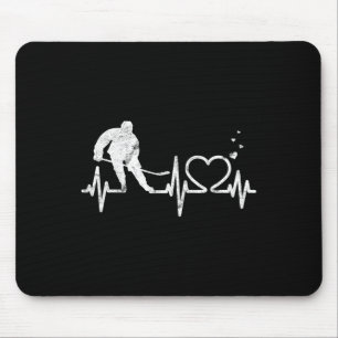 Ice Hockey Heart Valentines Heartbeat Boys Girl Go Mouse Pad