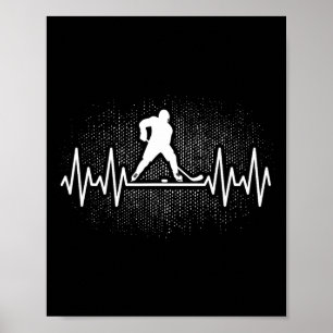 Ice Hockey Heartbeat Ice Hockey Player Men Women K Poster