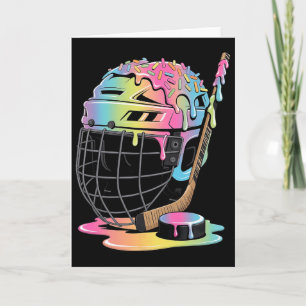 Ice Hockey Helmet Stick Puck Hockey Drip Boys Yout Card