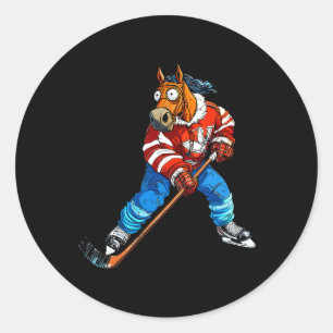 Ice Hockey Horse Classic Round Sticker