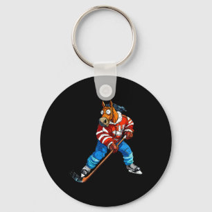 Ice Hockey Horse Key Ring