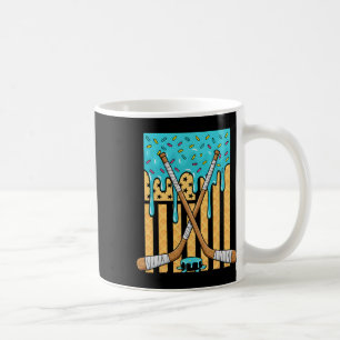 Ice Hockey Ice Cream Drip Boys American Flag Youth Coffee Mug