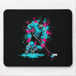 Ice Hockey Ice Cream Drip Number 3 Boys 3rd Birthd Mouse Pad