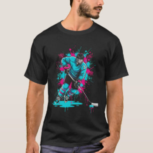 Ice Hockey Ice Cream Drip Number 3 Boys 3rd Birthd T-Shirt
