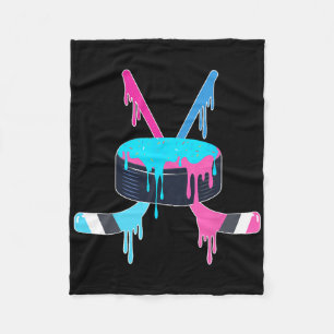 Ice Hockey Ice Cream Drip Sprinkles Ice Hockey Pla Fleece Blanket
