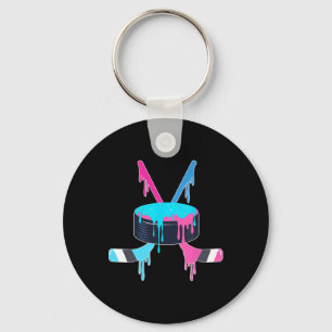 Ice Hockey Ice Cream Drip Sprinkles Ice Hockey Pla Key Ring