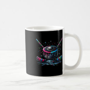 Ice Hockey Ice Cream Drip With Sprinkles Game Day Coffee Mug