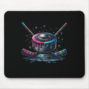 Ice Hockey Ice Cream Drip With Sprinkles Game Day Mouse Pad