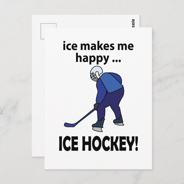 Ice Hockey Ice Makes Me Happy Ice Hockey Postcard (Front/Back)