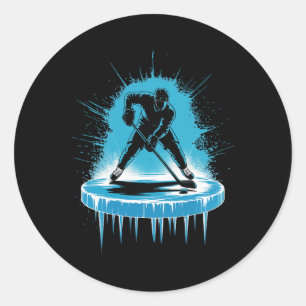 Ice Hockey Illustration Graphic _1 Classic Round Sticker