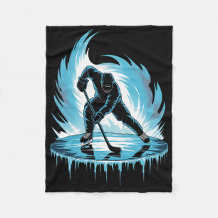 Ice Hockey Illustration Graphic  Fleece Blanket