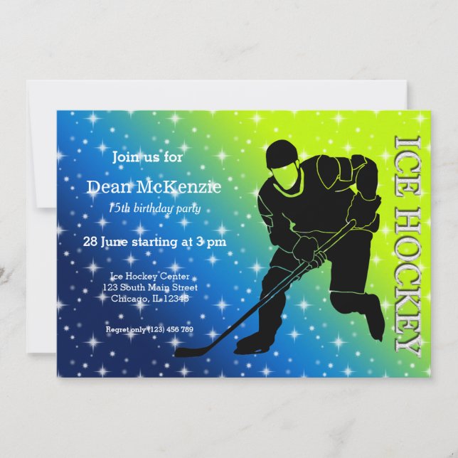 Ice Hockey Invitation (Front)