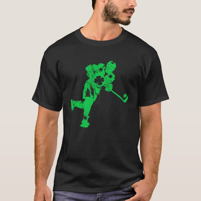 Ice Hockey  Irish Kids Boys Men  St Patricks Day T-Shirt (Front)